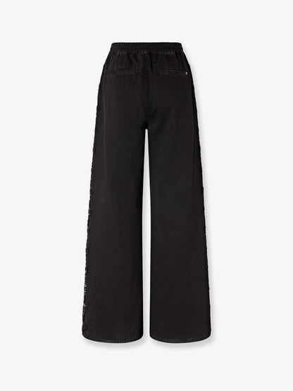 Denim trousers with lace detail on the side thumbnail