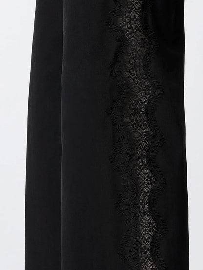 Denim trousers with lace detail on the side thumbnail