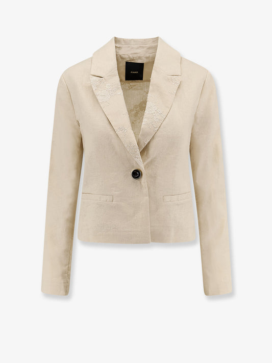 Idony embroidered linen blazer