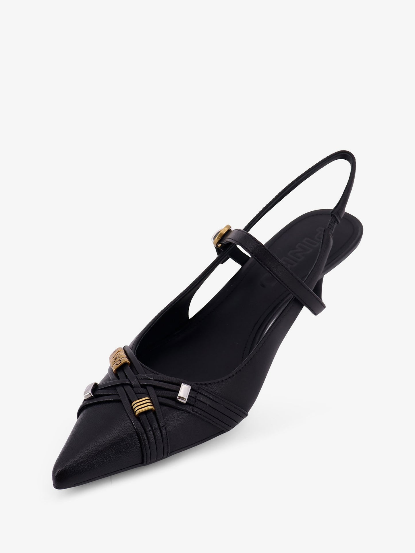 Gloria 18 leather pumps with metal lettering detail