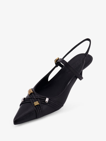 Gloria 18 leather pumps with metal lettering detail thumbnail