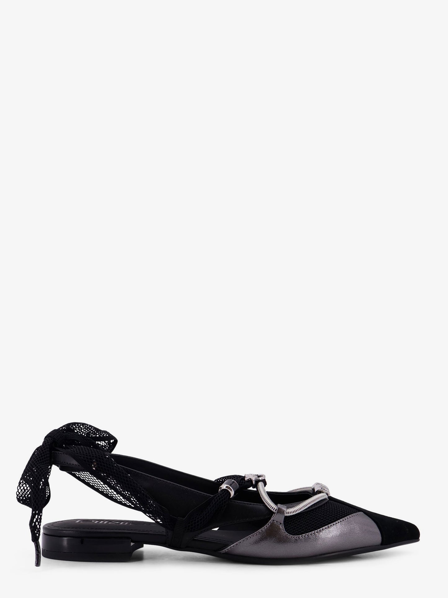 Gianira leather ballerinas with suede inserts