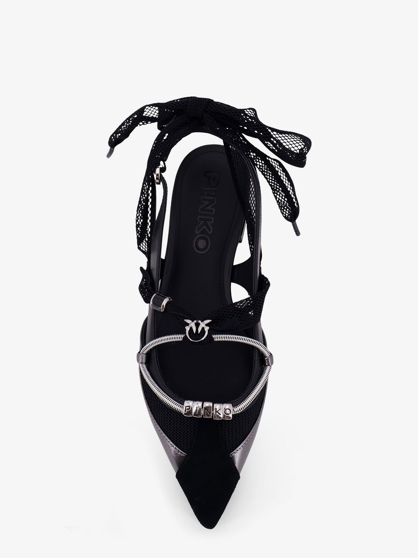 Gianira leather ballerinas with suede inserts