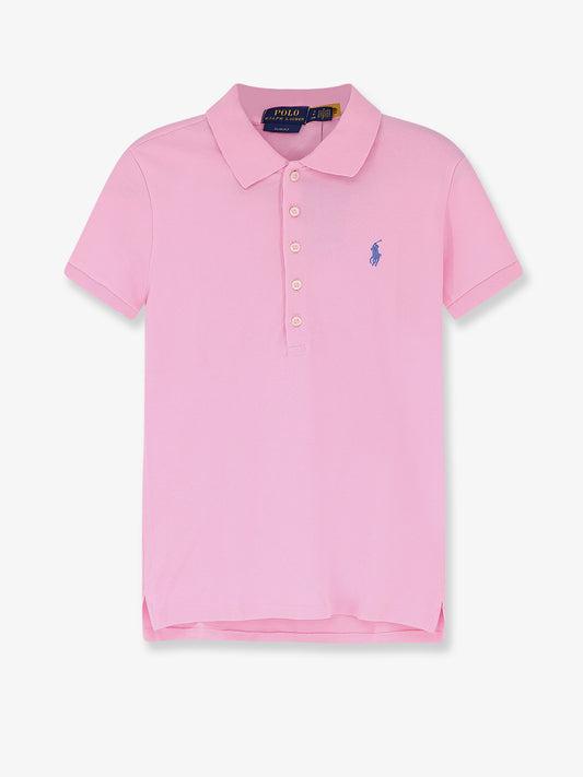 Cotton blend polo with embroidered logo