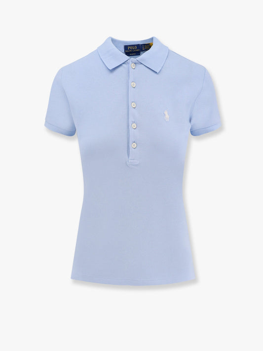 Cotton blend polo with embroidered logo