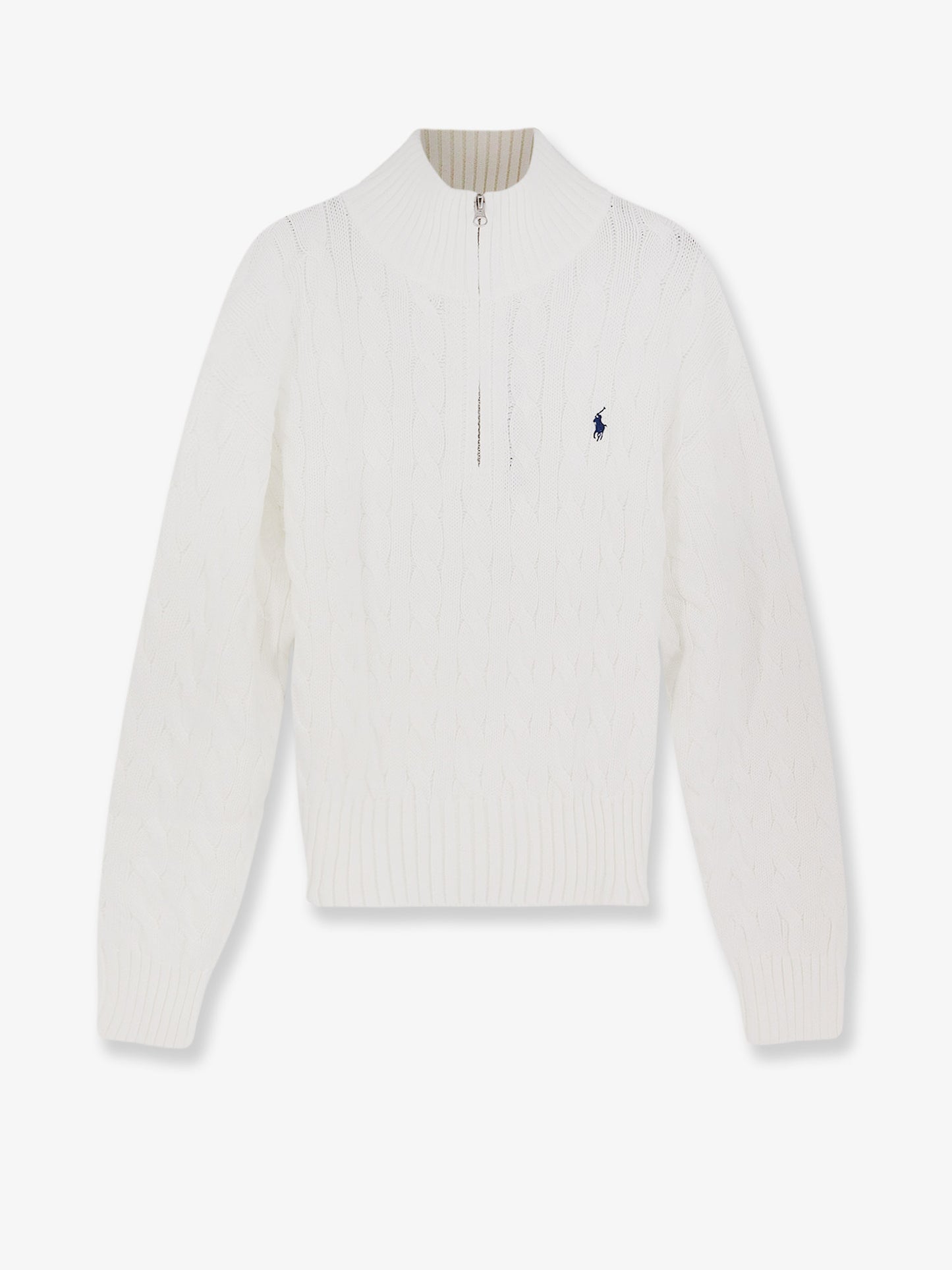 Cotton sweater with embroidered logo