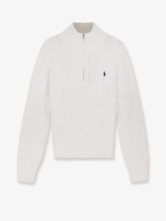 Cotton sweater with embroidered logo