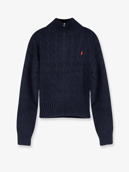 Cotton sweater with contrasting logo thumbnail