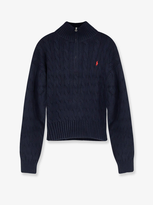Cotton sweater with contrasting logo