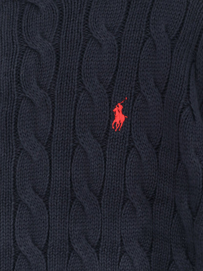 Cotton sweater with contrasting logo thumbnail