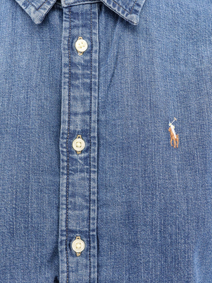 Denim shirt with embroidered logo thumbnail
