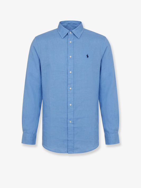 Camicia in lino con dettaglio Logo