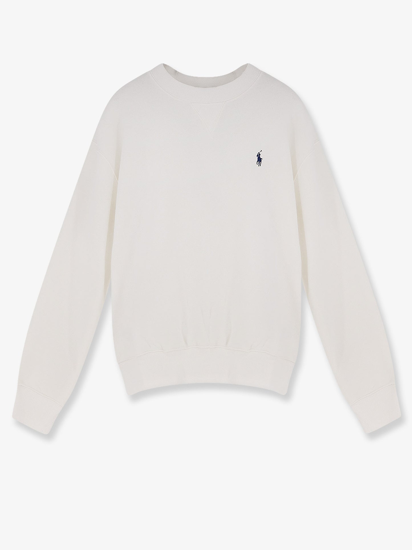 Cotton blend sweater with embroidered logo on the front
