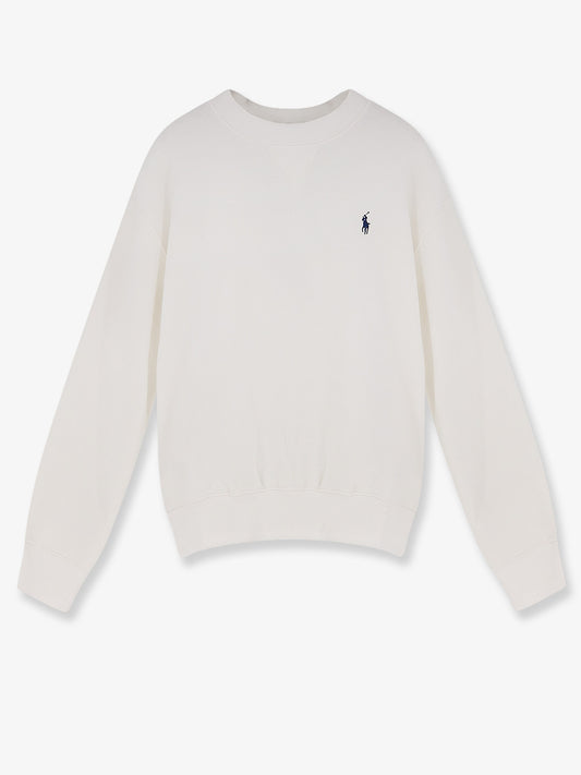 Cotton blend sweater with embroidered logo on the front