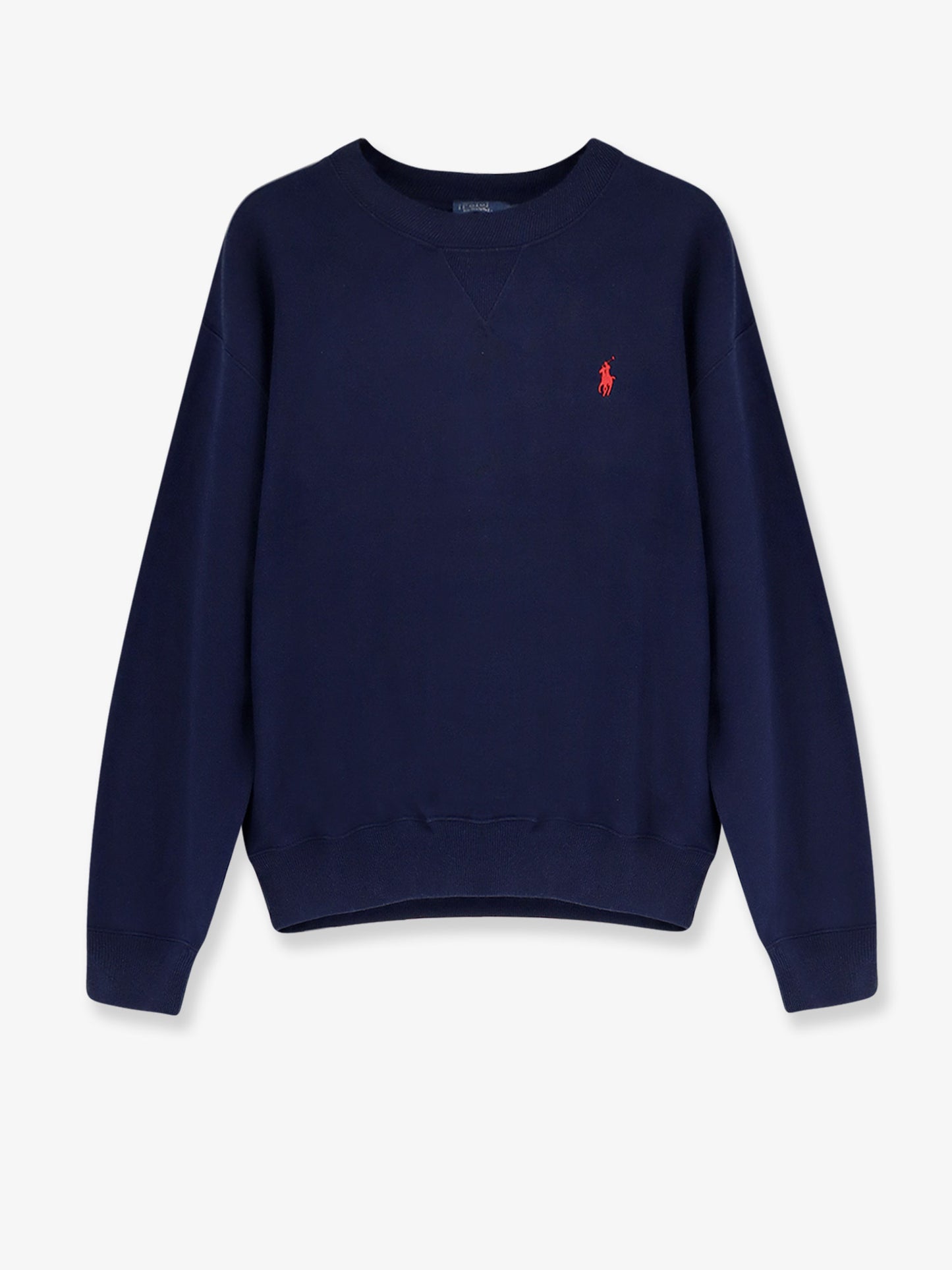 Cotton blend sweater with embroidered logo on the front