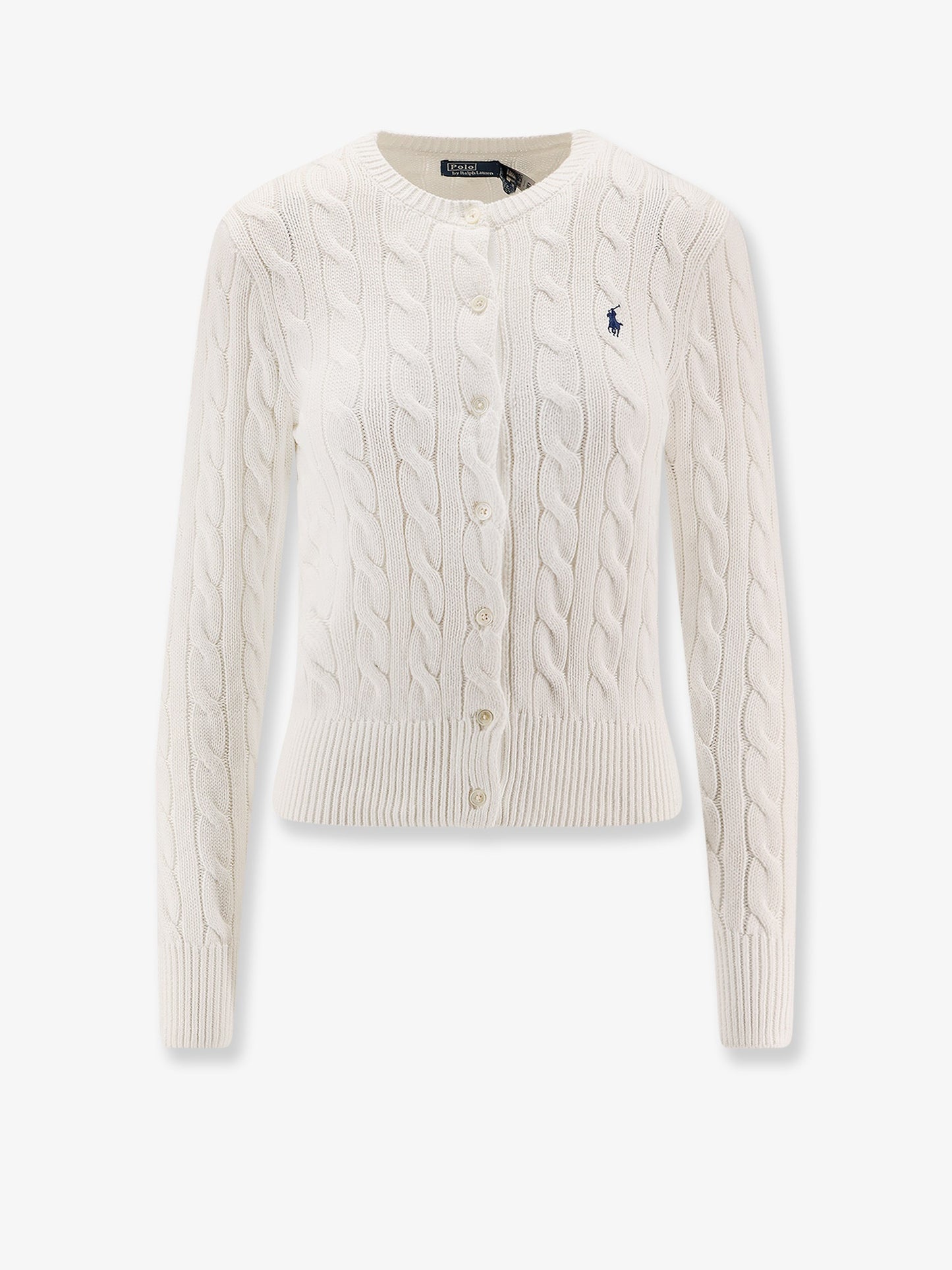 Cotton cardigan with contrasting logo