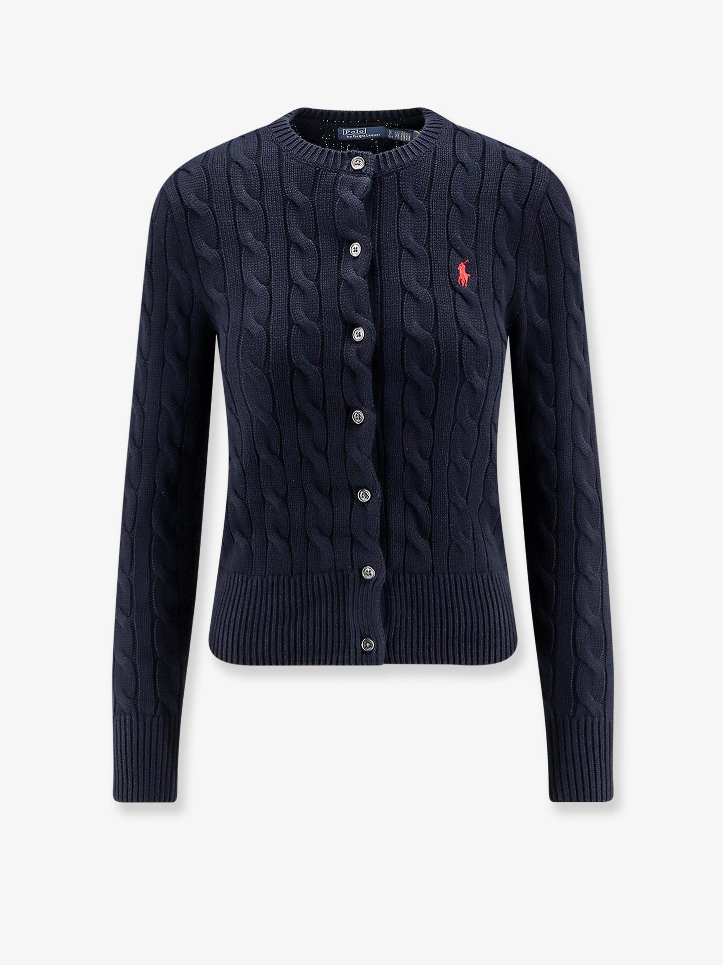 Cotton cardigan with contrasting logo