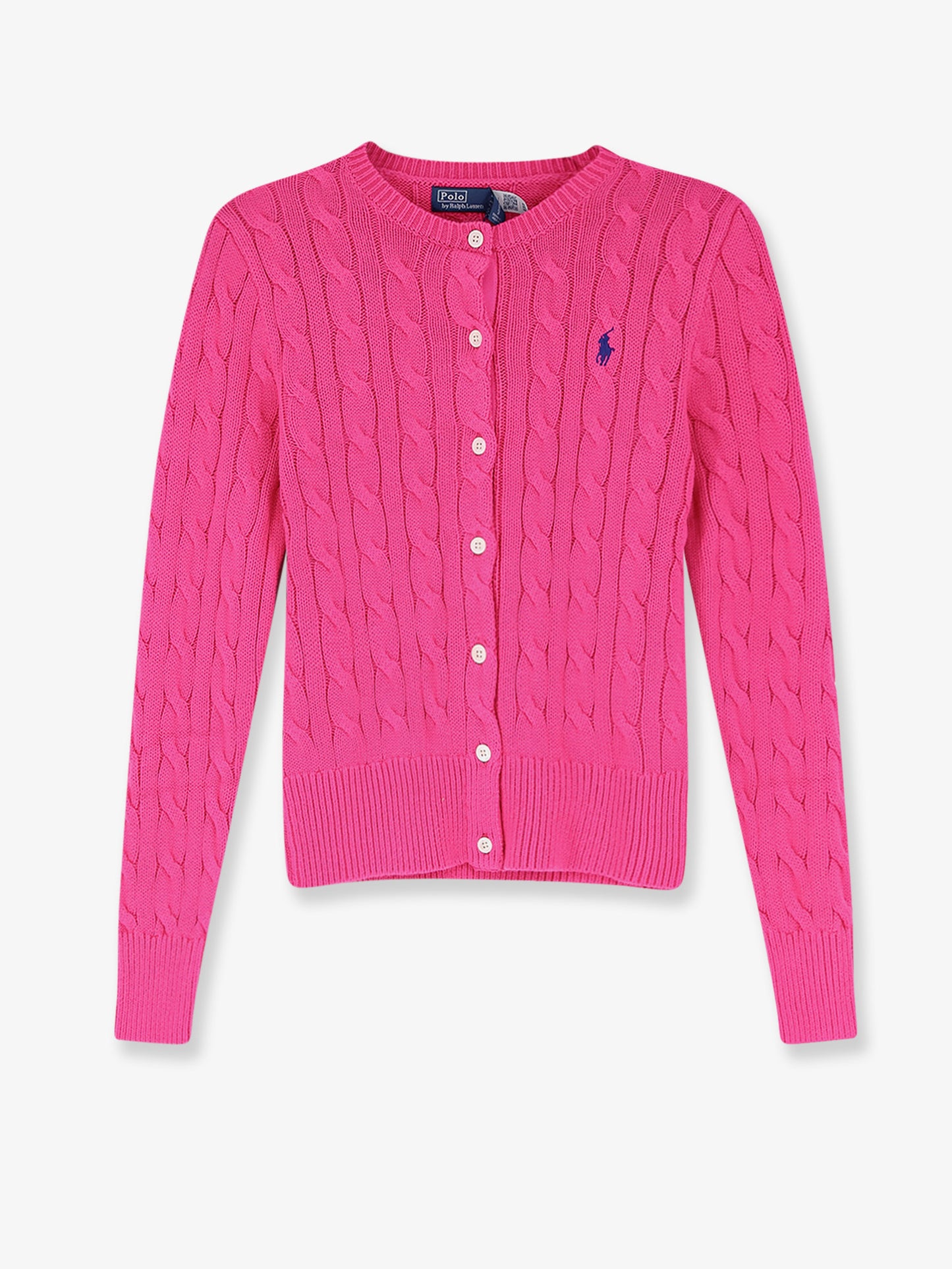 Cotton cardigan with contrasting logo