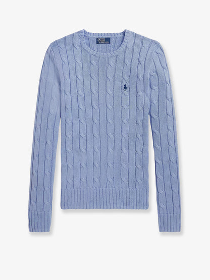 Maglia in cotone con logo ricamato frontale thumbnail