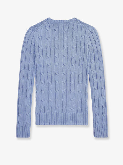 Maglia in cotone con logo ricamato frontale thumbnail