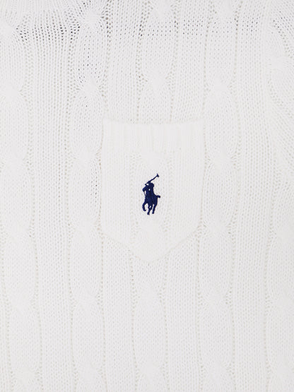 Cotton sweater with contrasting embroidered logo thumbnail