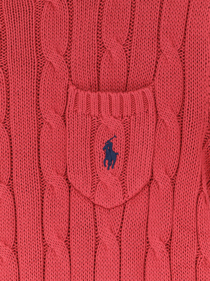 Cotton sweater with contrasting embroidered logo thumbnail