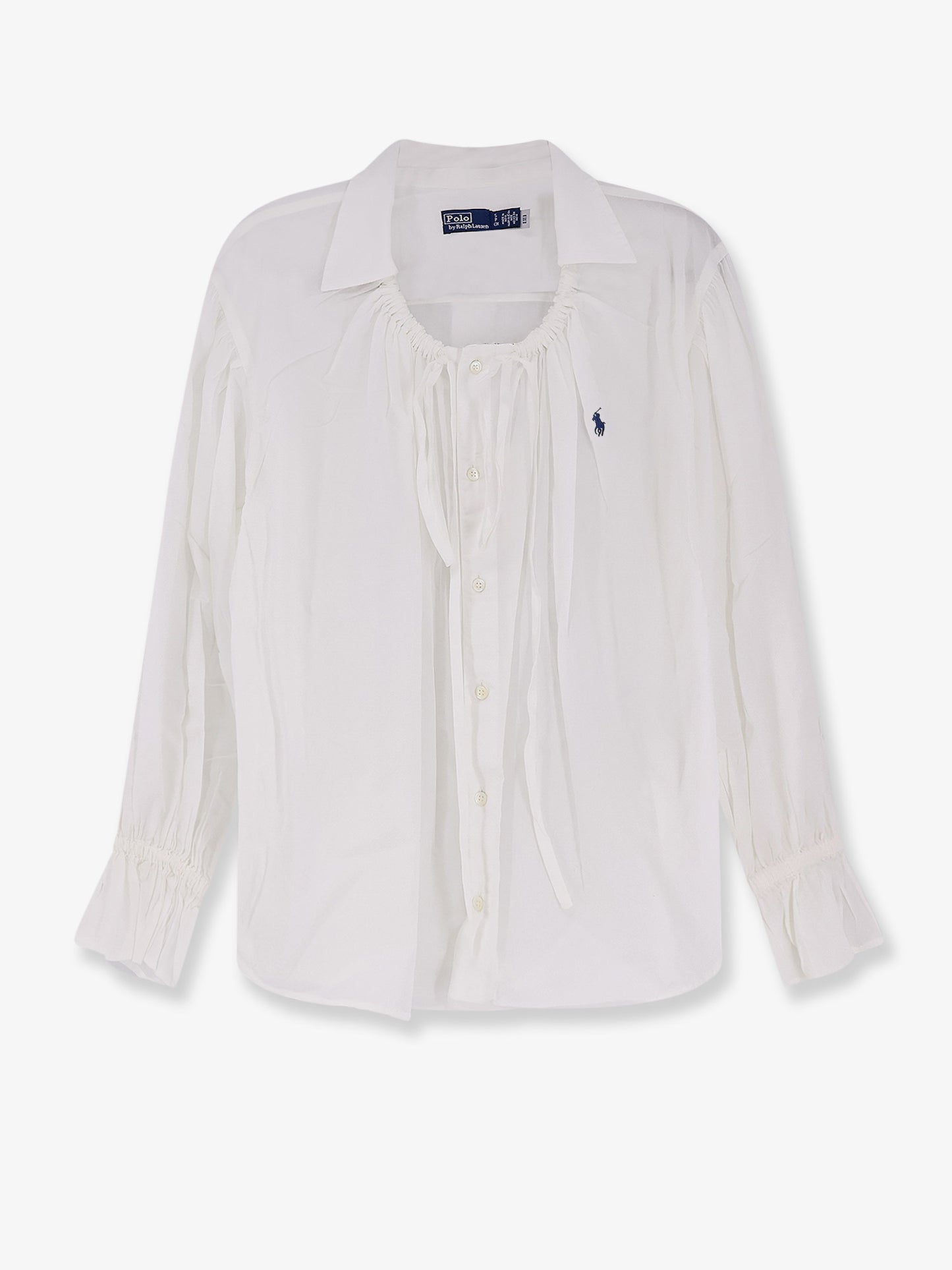 Cotton shirt with drawstring detail