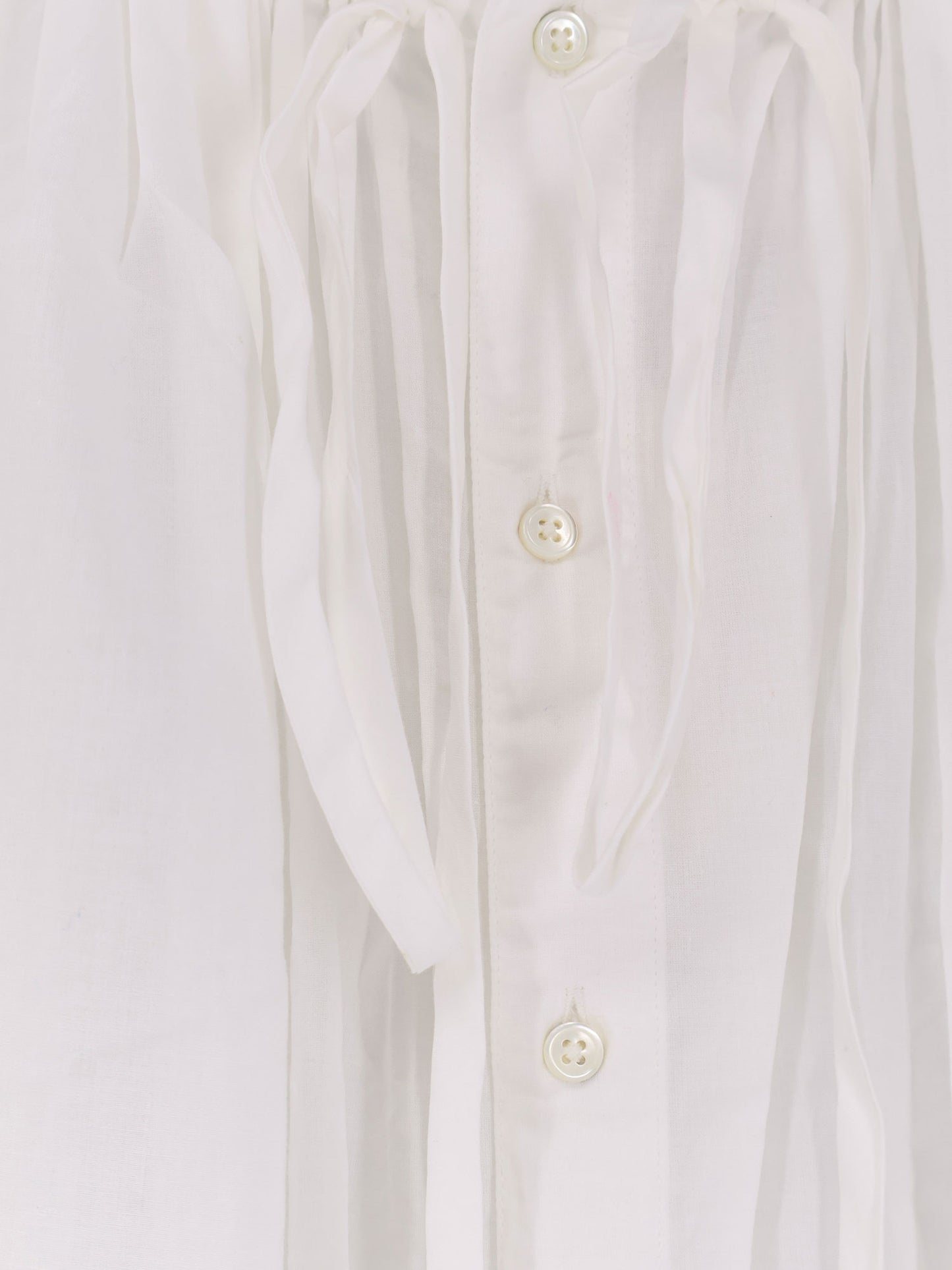 Cotton shirt with drawstring detail