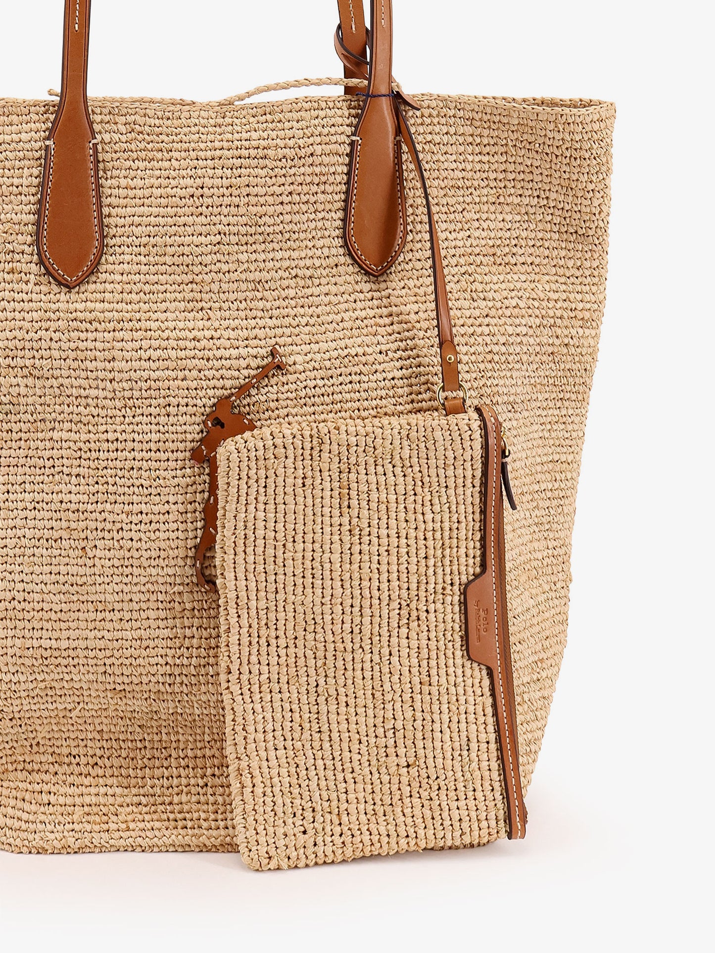 Leather shoulder bag with logo on the front