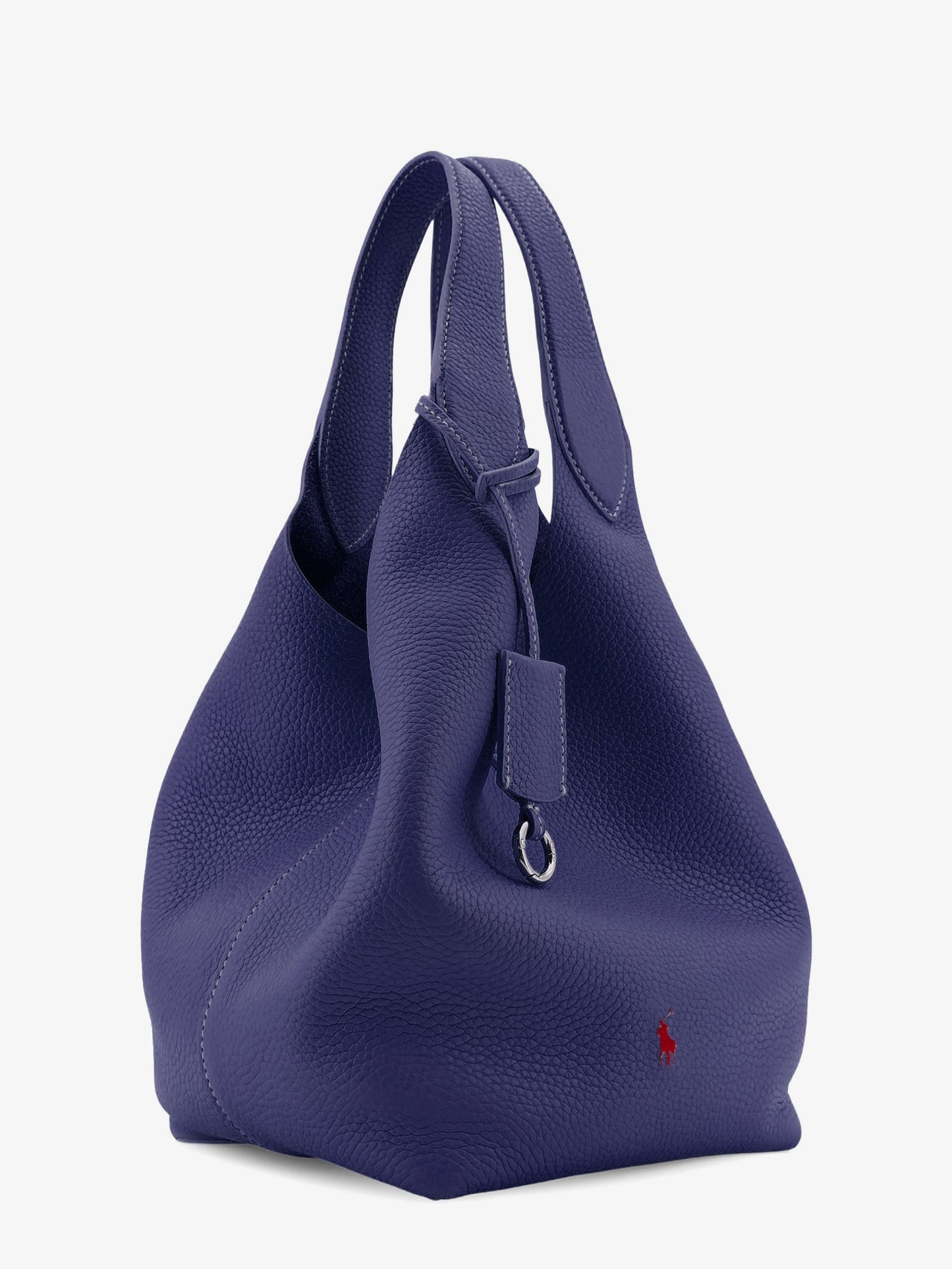 Leather shoulder bag with engraved logo