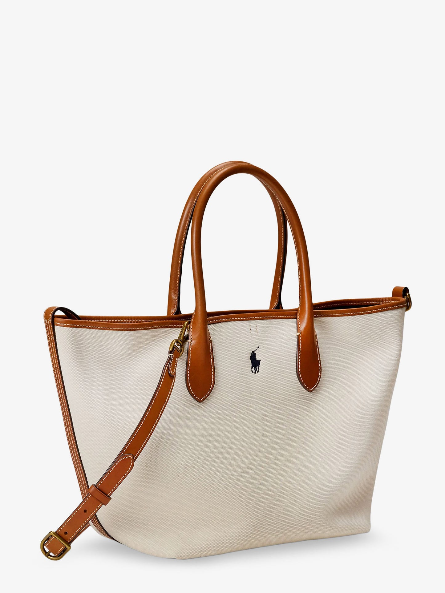 Canvas shopping bag with embroidered logo