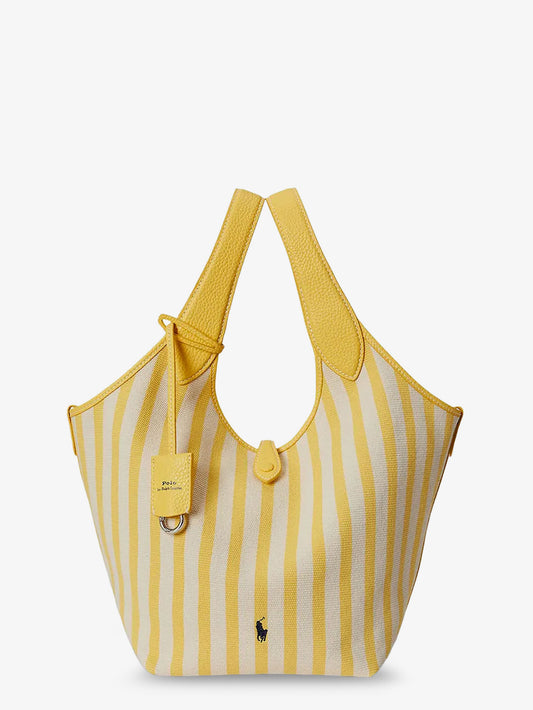 Canvas handbag with striped pattern