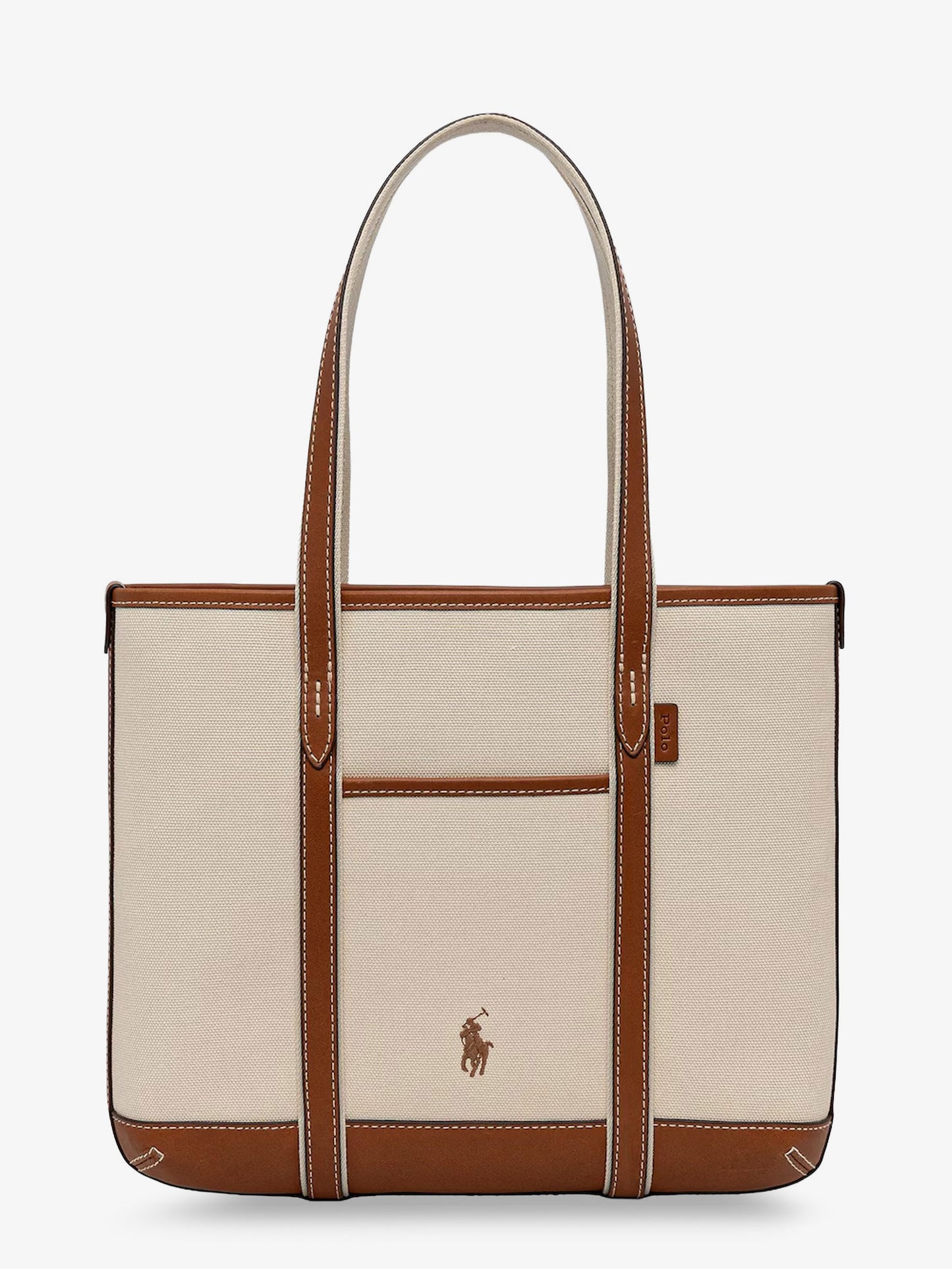 Borsa a spalla in canvas con logo ricamato frontale