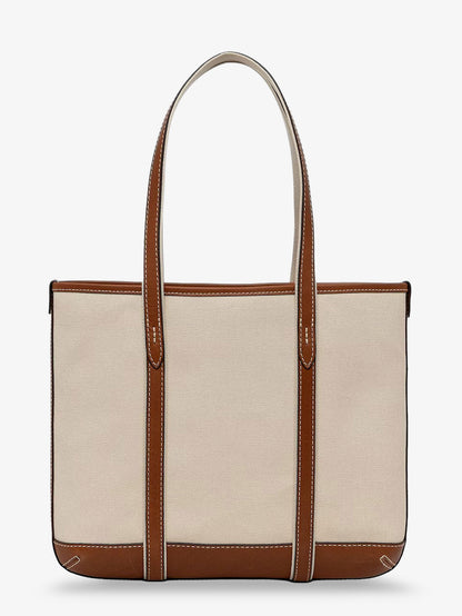 Borsa a spalla in canvas con logo ricamato frontale thumbnail