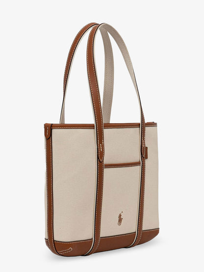 Borsa a spalla in canvas con logo ricamato frontale thumbnail