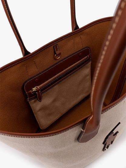 Canvas shoulder bag with front logo patch thumbnail