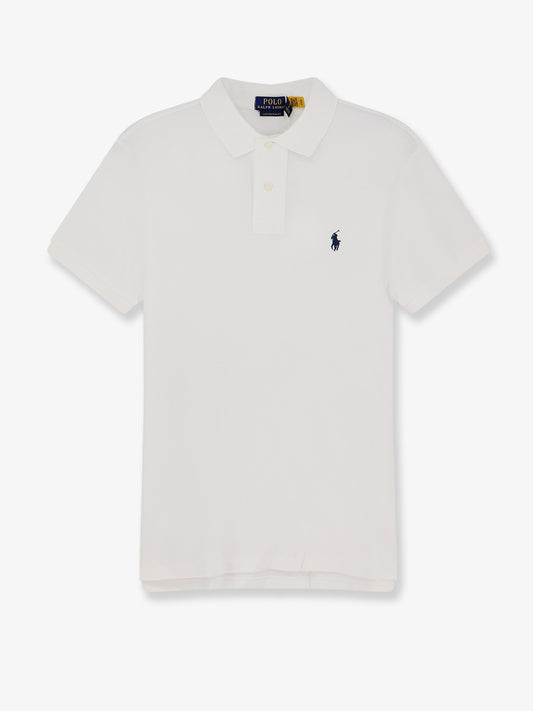 Cotton polo shirt with frontal embroidered logo