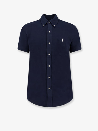Cotton shirt with front embroidered logo thumbnail