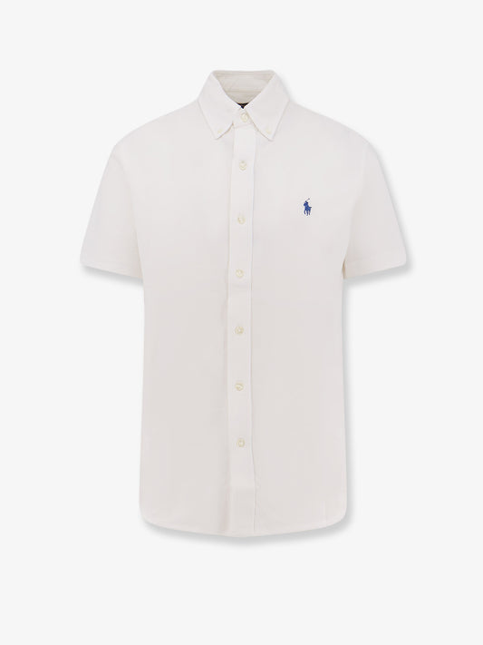 Cotton shirt with embroidered logo on the front
