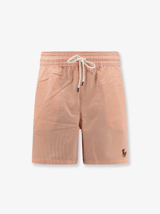 Cotton blend swim boxer shorts