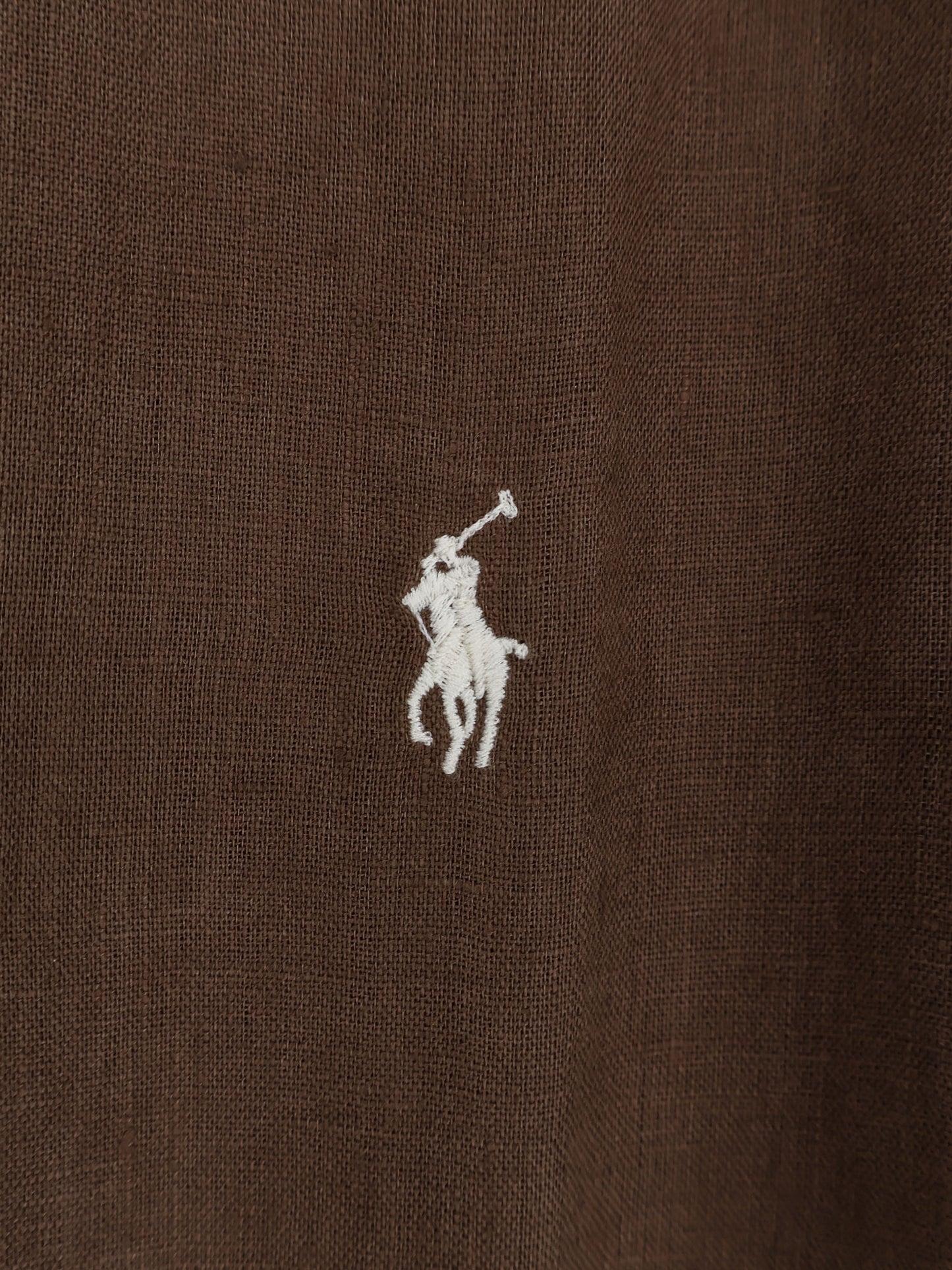 Linen shirt with logo embroidery