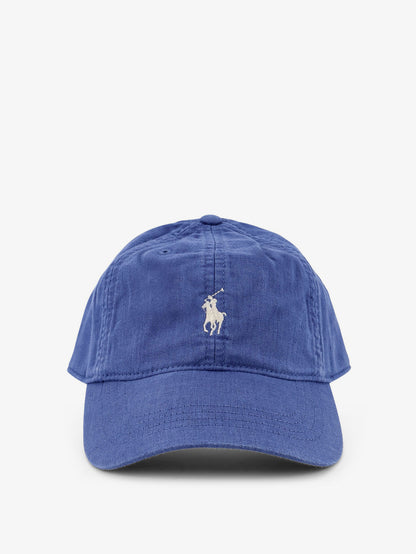 Linen hat with embroidered logo on the front thumbnail