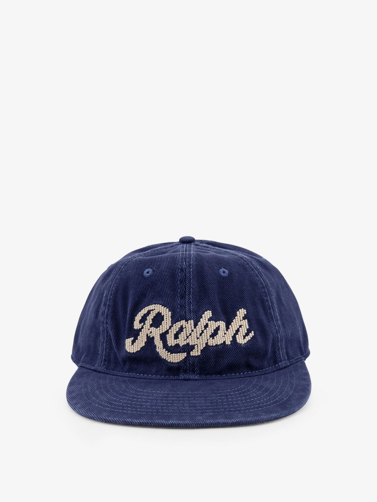 Denim hat with logo on the front