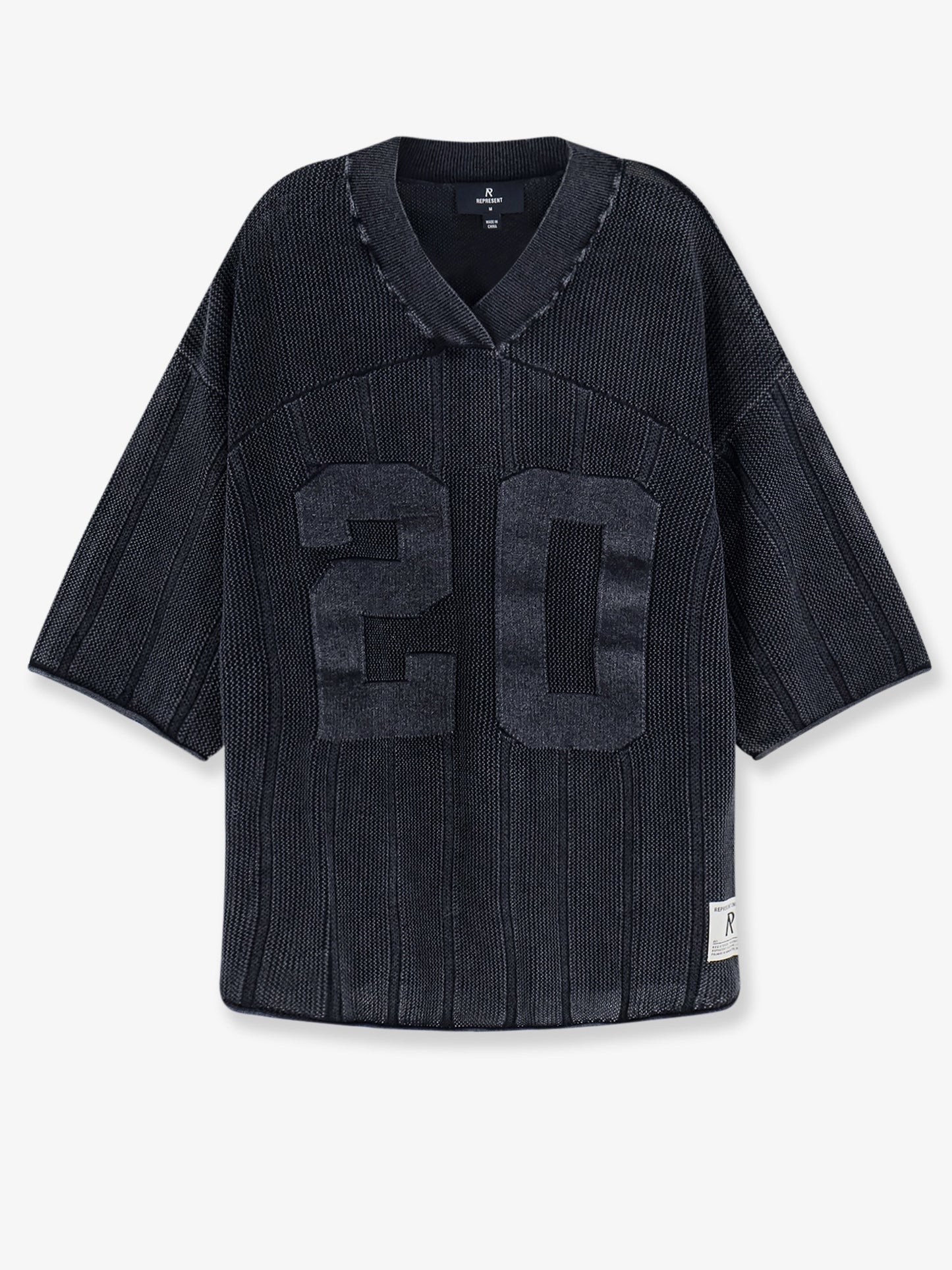 Cotton sweater with logo patch on the bottom