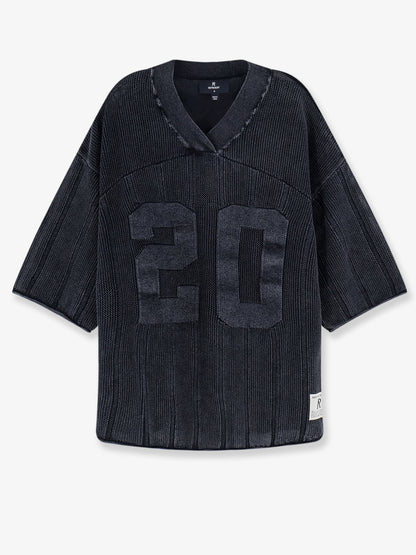 Cotton sweater with logo patch on the bottom thumbnail