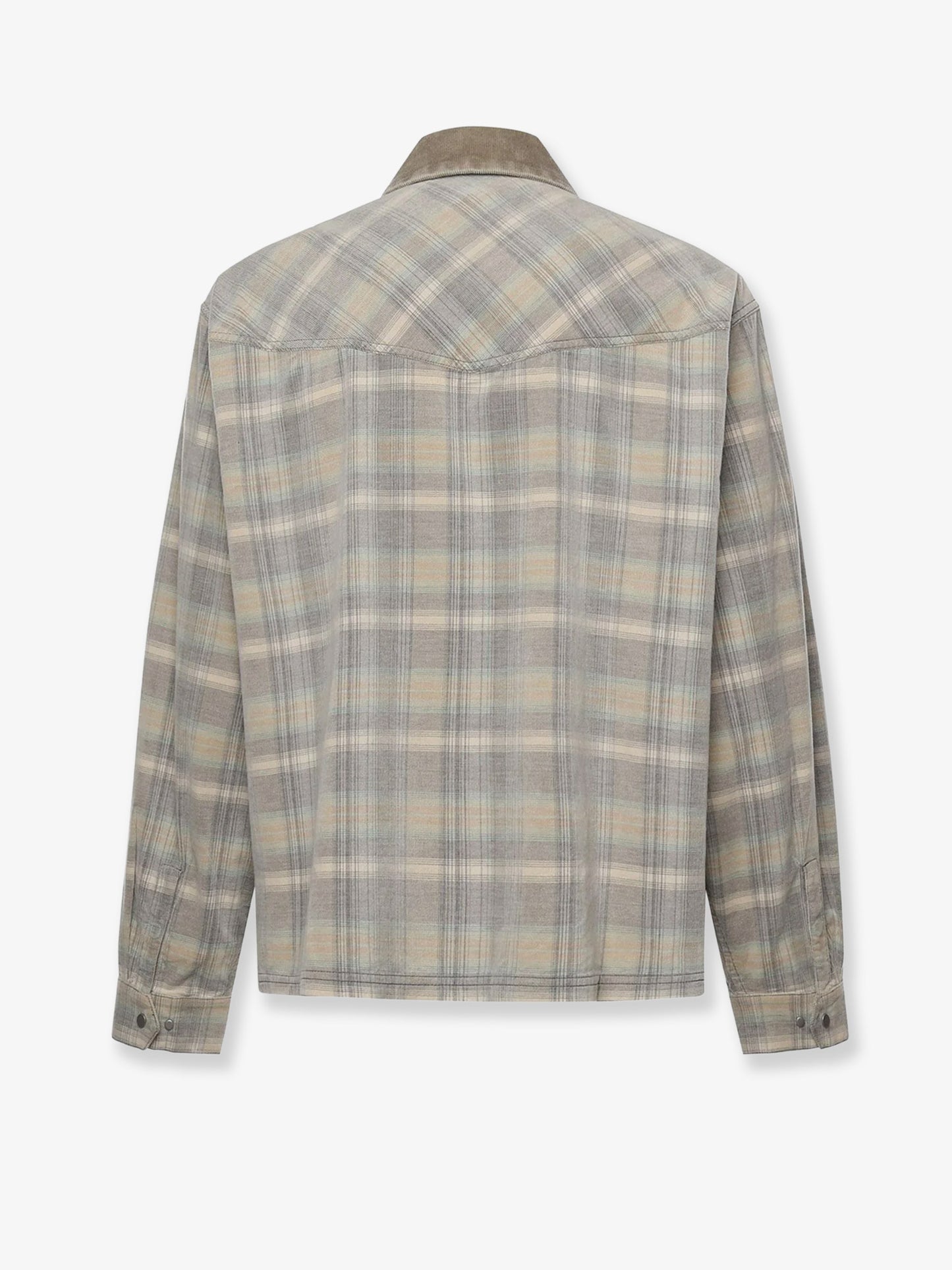 Corduroy shirt with check motif