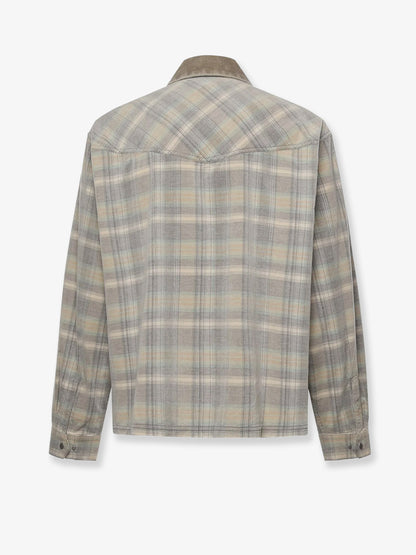 Corduroy shirt with check motif thumbnail