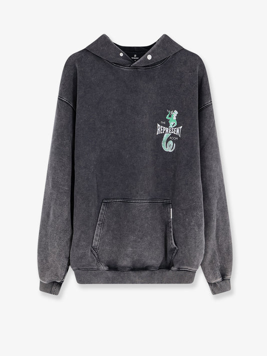 Cotton sweatshirt with print on the front