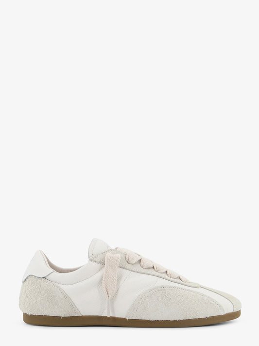 Leather and suede sneakers with engraved logo on the tongue