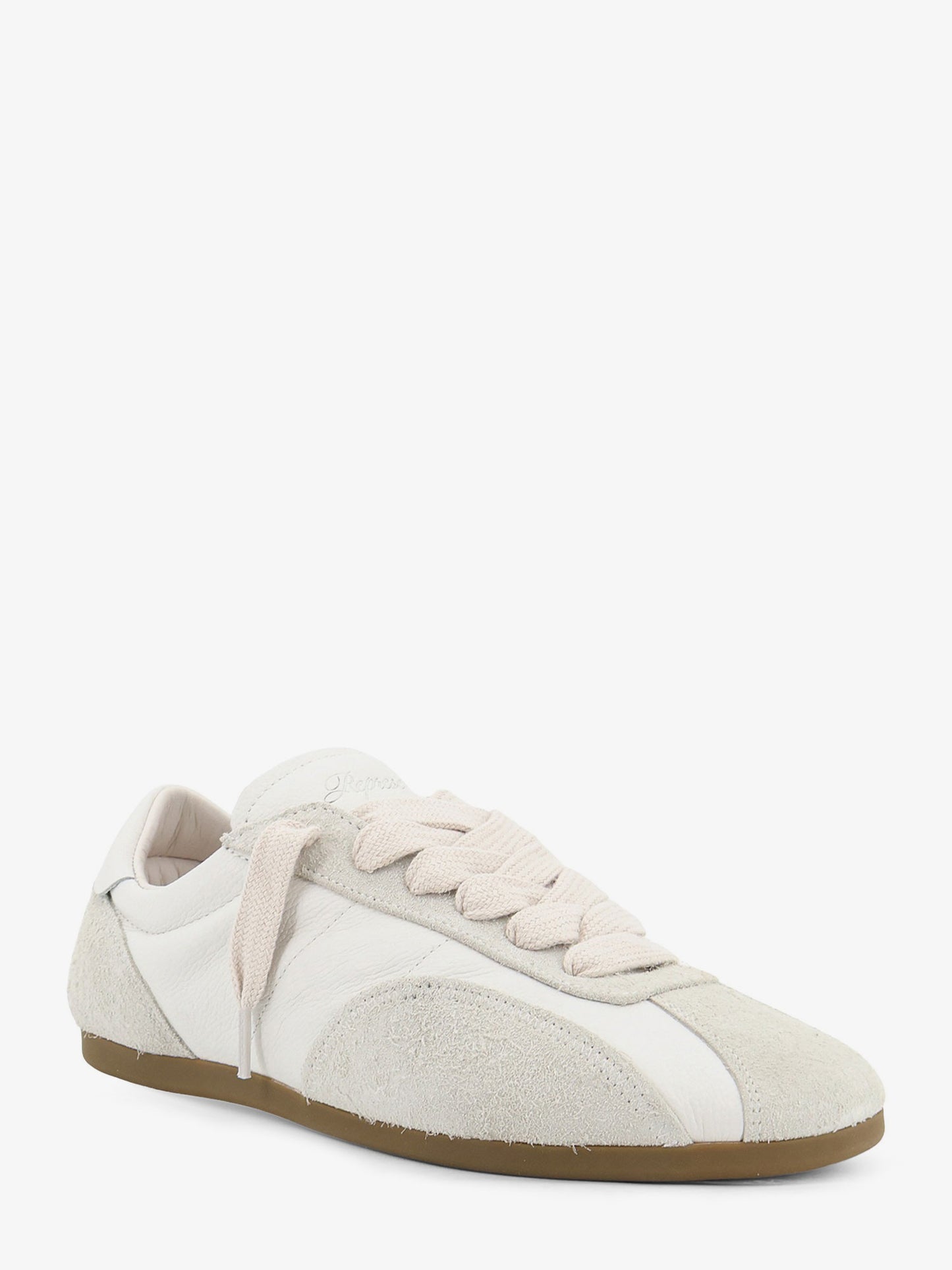 Leather and suede sneakers with engraved logo on the tongue